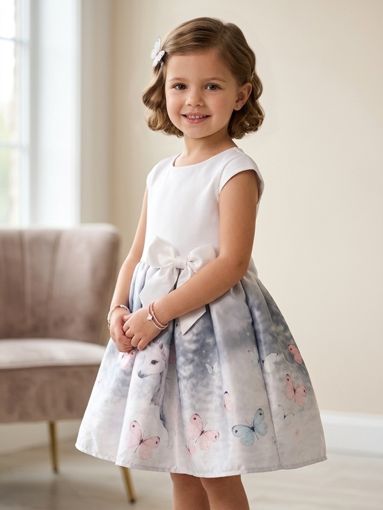 H&M Other - H&M White Bodice Pastel Butterfly Party Dress